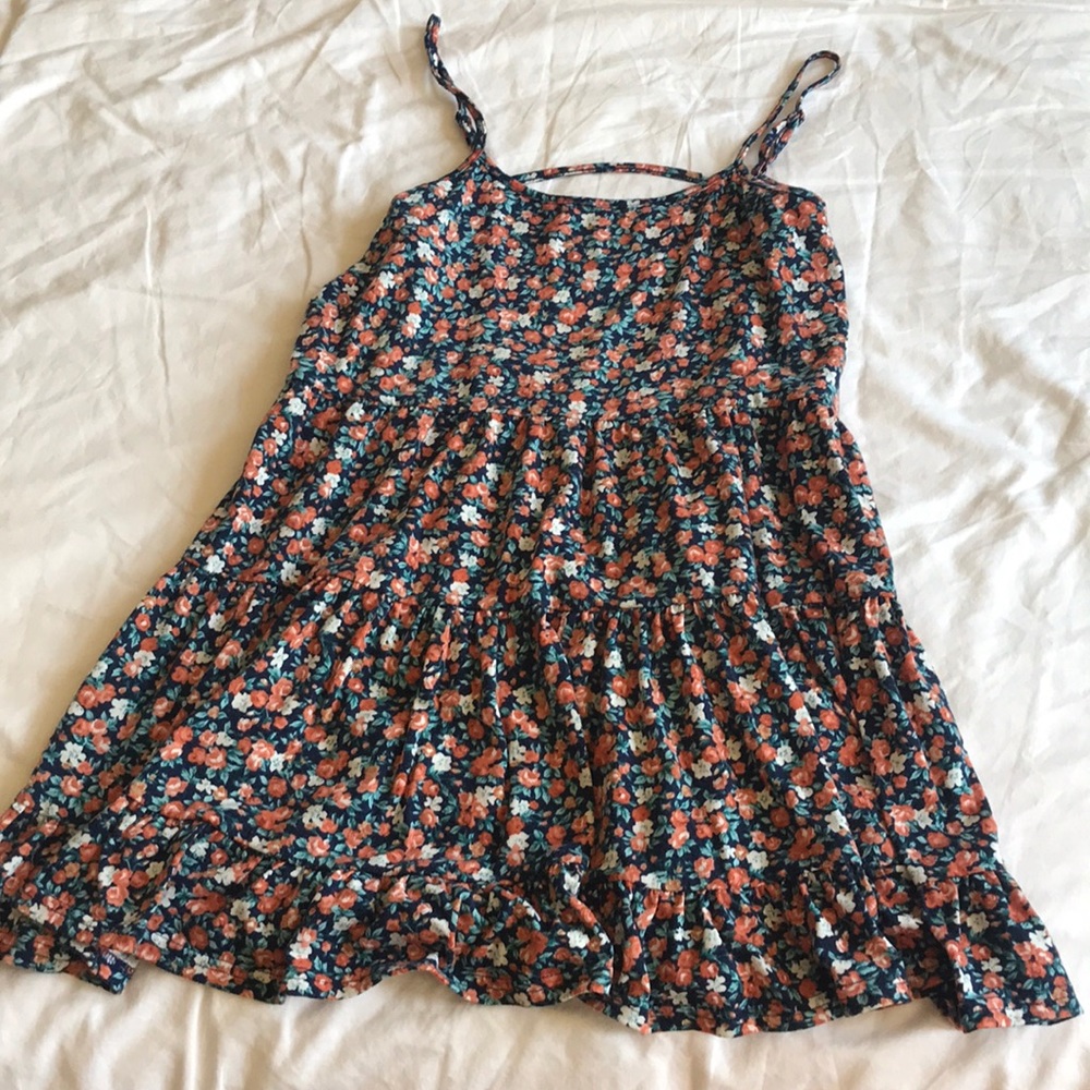 Open back floral sun dress - small
